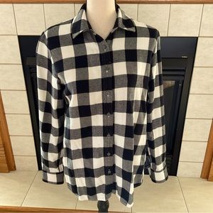 Lands’ End Flannel Long Sleeve Shirt, Women’s Sz S